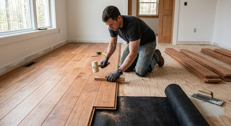 Cherry Floor Installation in San Antonio, TX