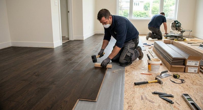 Dark Wood Floor Installation in Fort Worth, TX